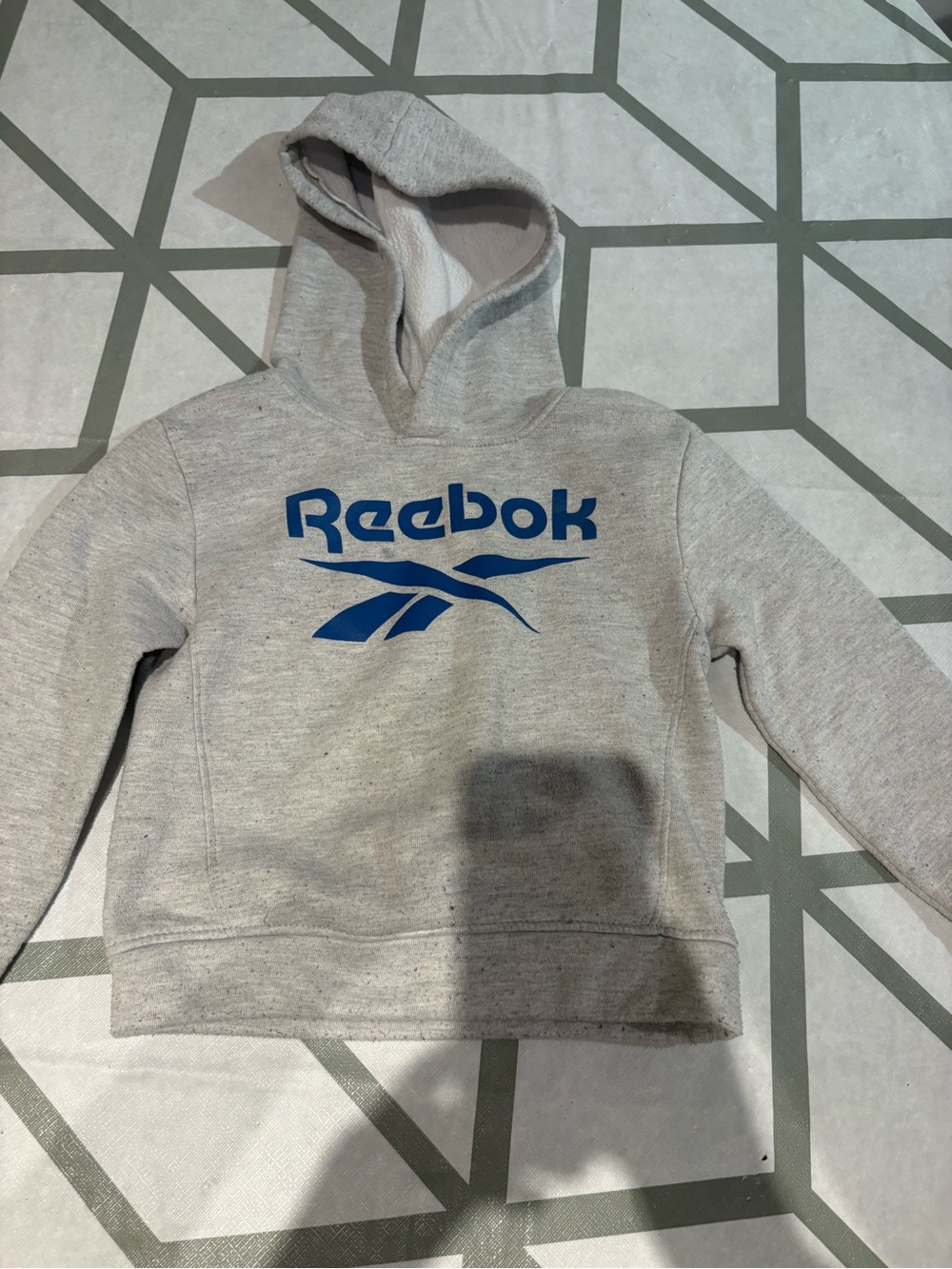 3/15$ Reebok Kids Light Gray Hoodie with Blue Logo